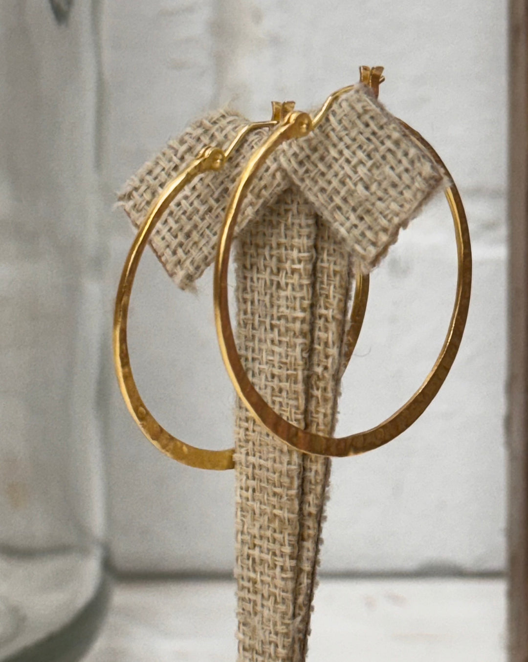 Bella Gold-plated brass hoops earrings