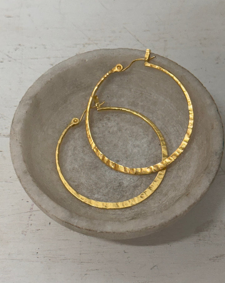 Bella Gold-plated brass hoops earrings