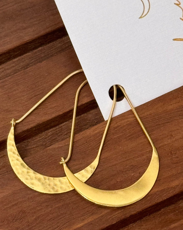 Shayr Gold-plated brass hoops earrings