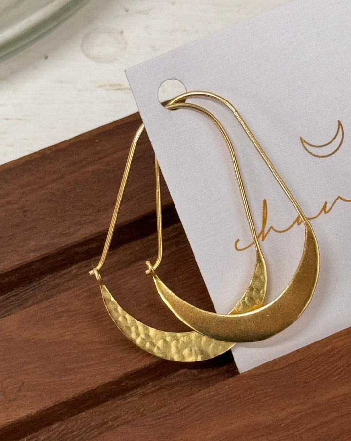 Shayr Gold-plated brass hoops earrings