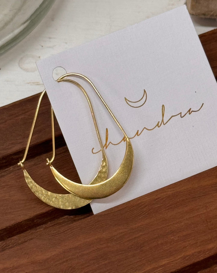 Shayr Gold-plated brass hoops earrings