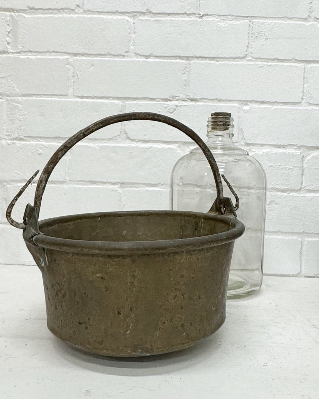 Antique French copper and wrought iron pot - La Casa by Importante