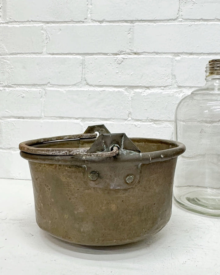 Antique French copper and wrought iron pot - La Casa by Importante