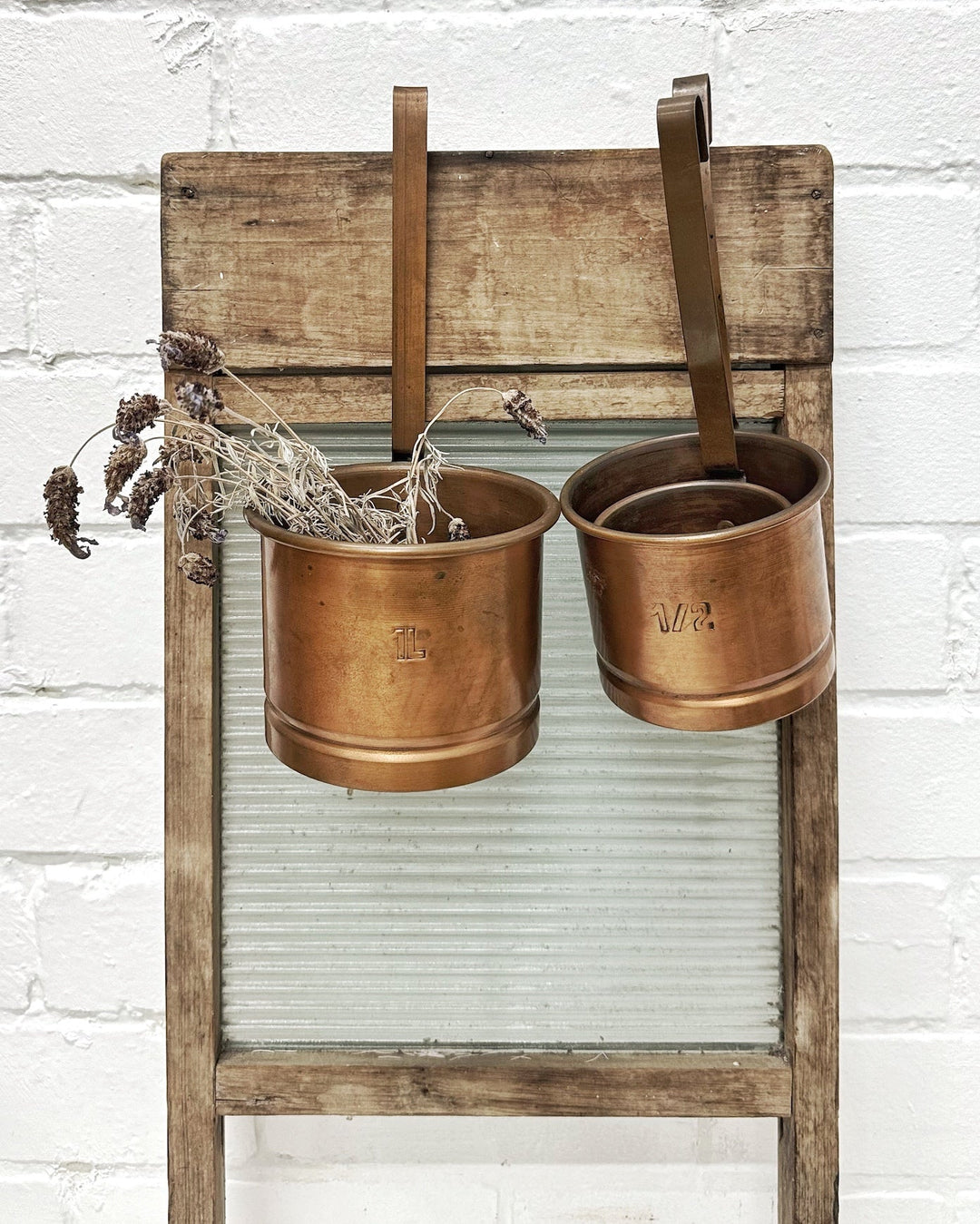 Antique French copper measuring cups - La Casa by Importante