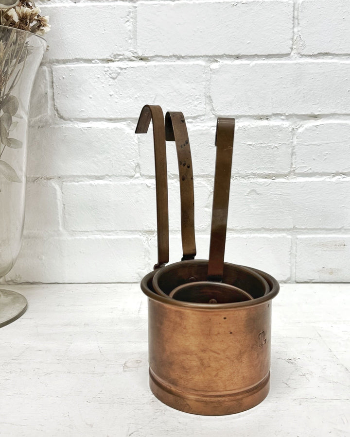 Antique French copper measuring cups - La Casa by Importante