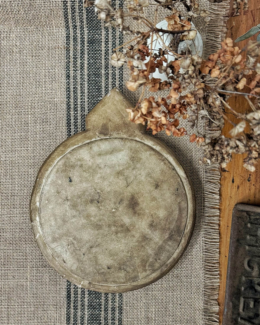 Antique marble chapati plate - La Casa by Importante