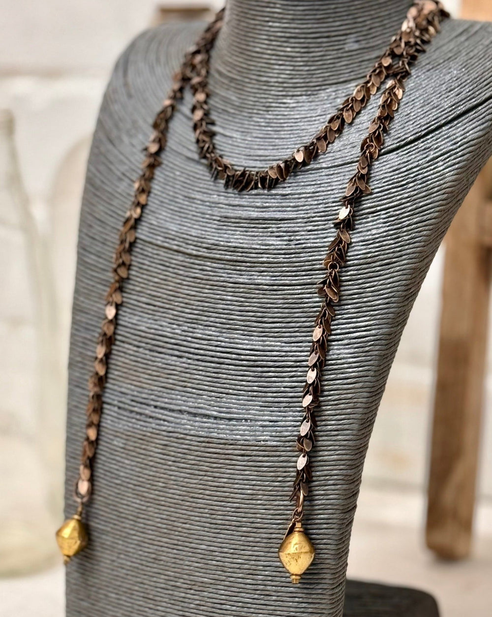 Brass fringe chain necklace - La Casa by Importante