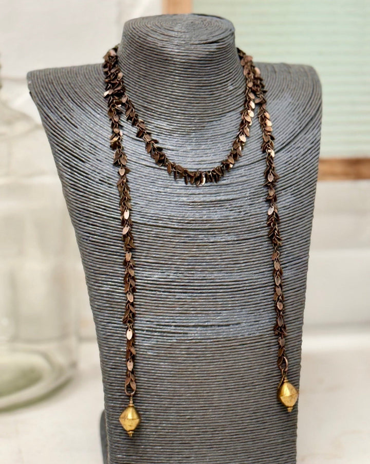 Brass fringe chain necklace - La Casa by Importante