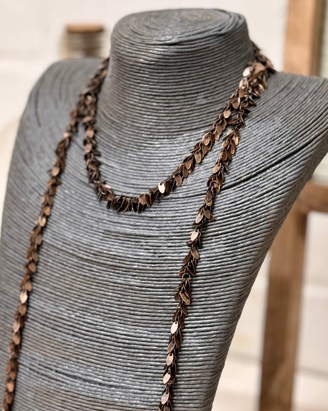 Brass fringe chain necklace - La Casa by Importante