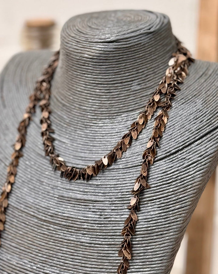 Brass fringe chain necklace - La Casa by Importante