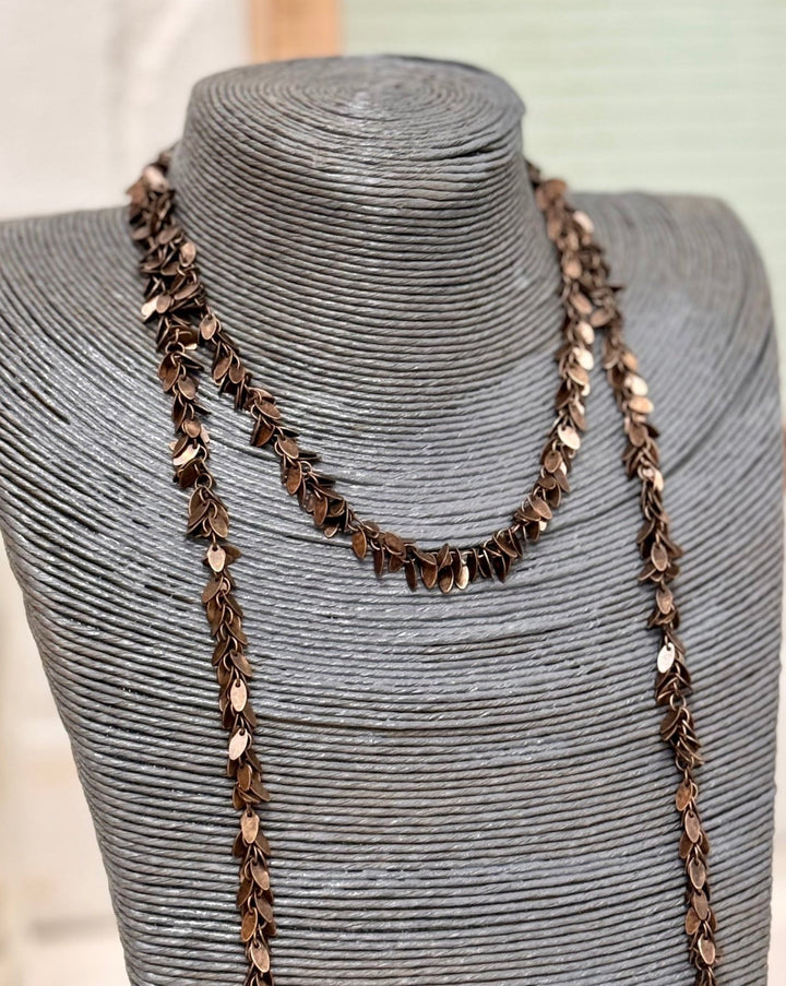 Brass fringe chain necklace - La Casa by Importante