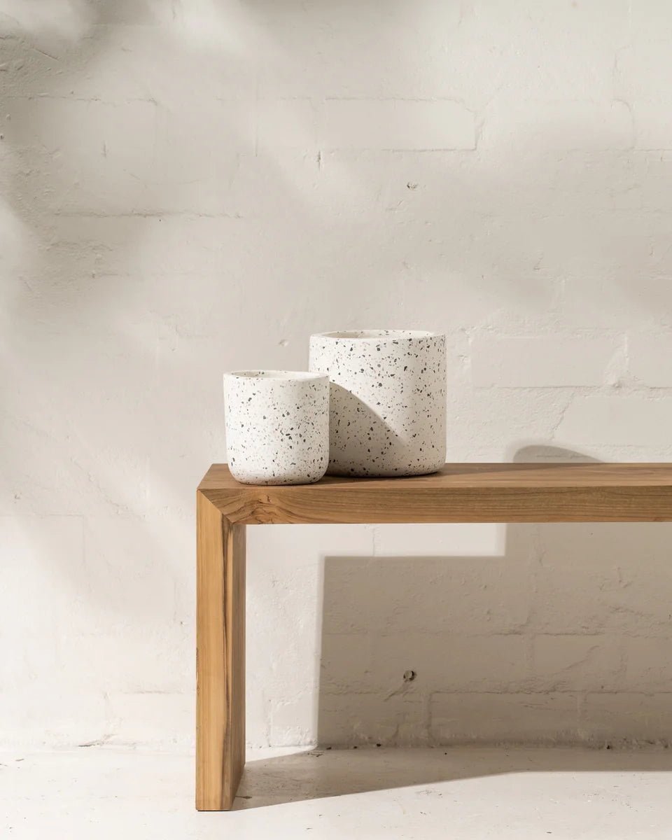 Eydis curved terrazzo flecked pot - La Casa by Importante