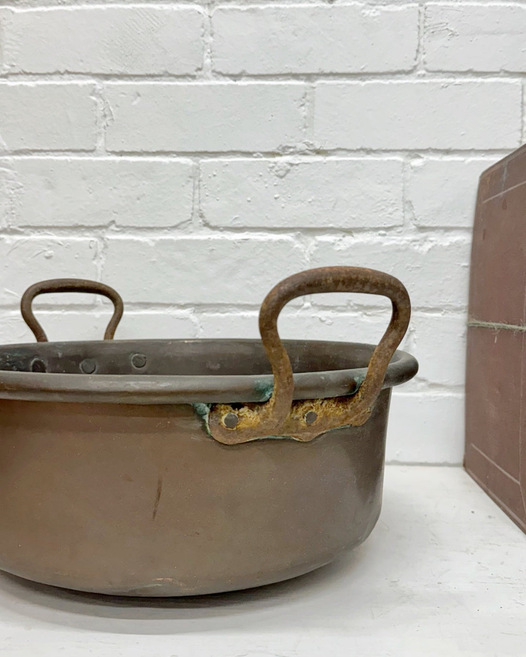 French copper twin handled pan with iron handles - La Casa by Importante