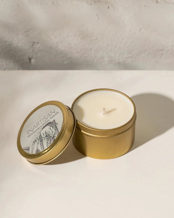 Hand poured soy candle in brass tin - La Casa by Importante