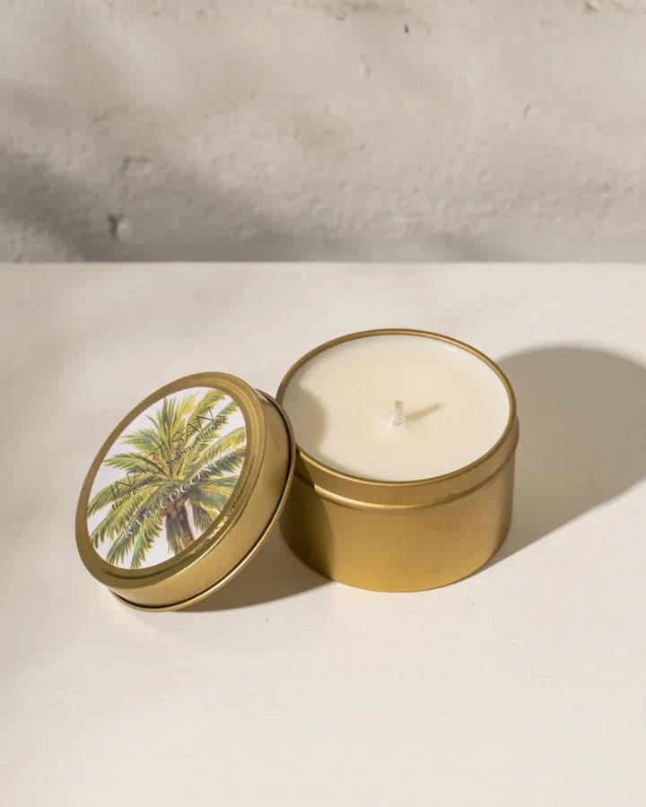 Hand poured soy candle in brass tin - La Casa by Importante