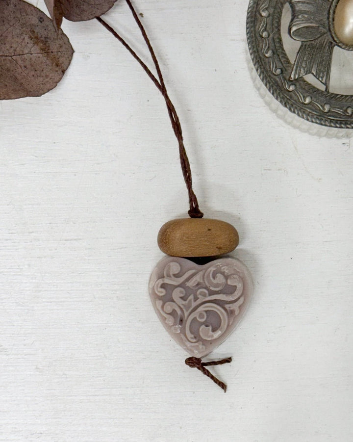 Heart air freshener with native timber bead - La Casa by Importante