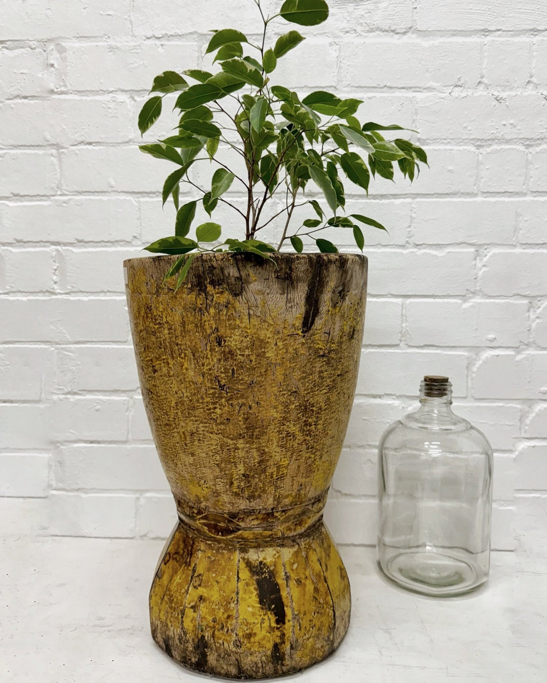 Large carved timber vase - La Casa by Importante