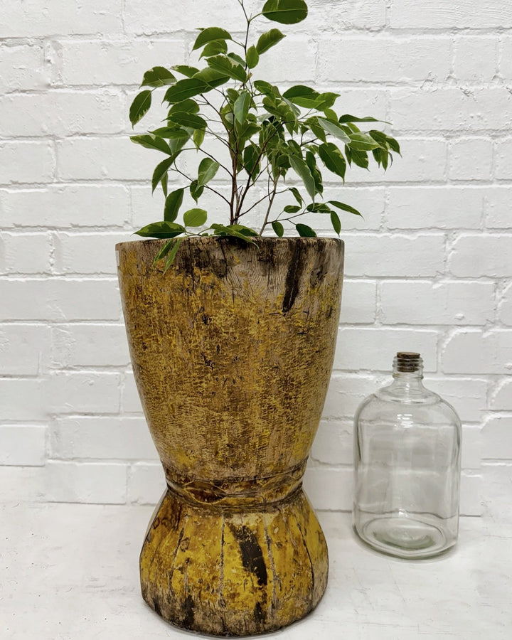 Large carved timber vase - La Casa by Importante