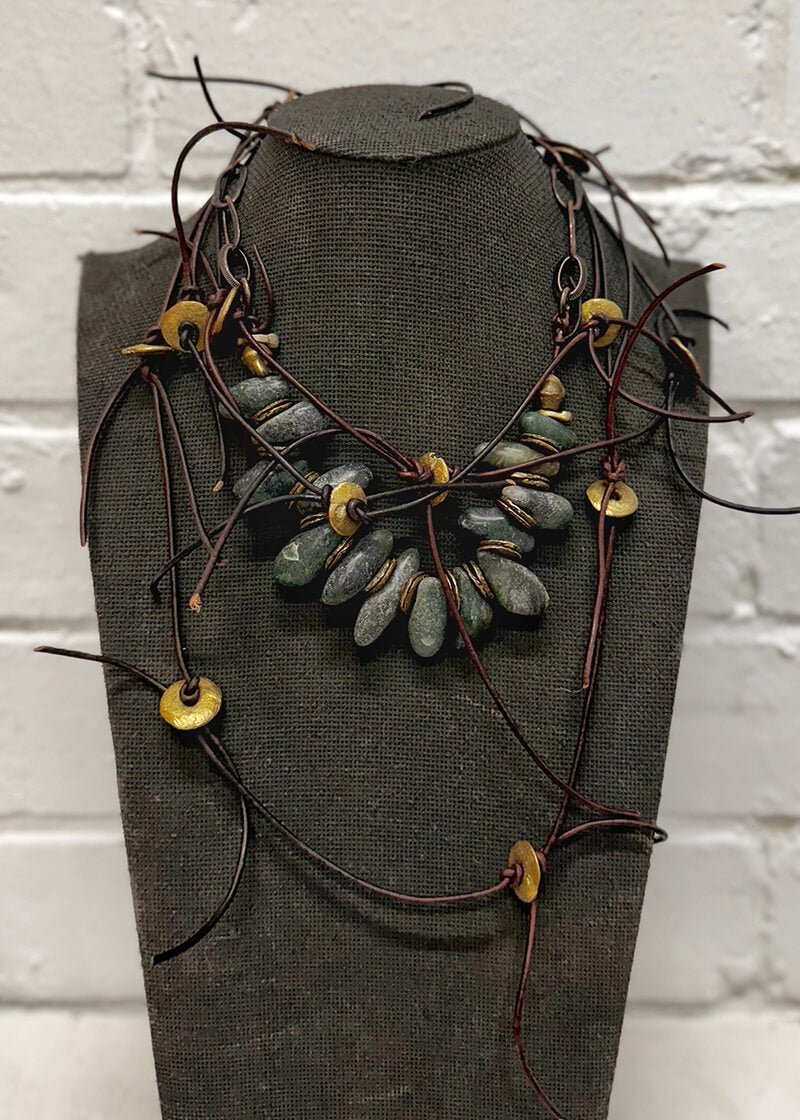 Old and rare Serpentine stones necklace - La Casa by Importante