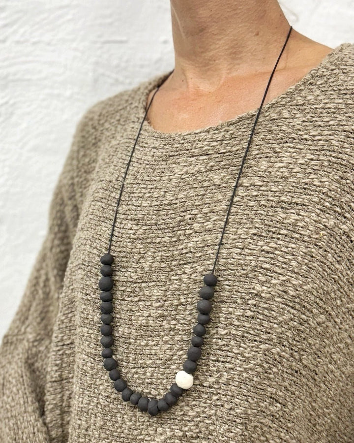 Pallina Bianca Necklace - Ceramic - La Casa by Importante