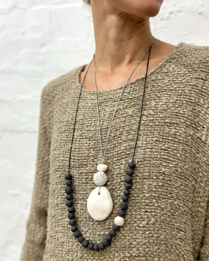 Pallina Bianca Necklace - Ceramic - La Casa by Importante