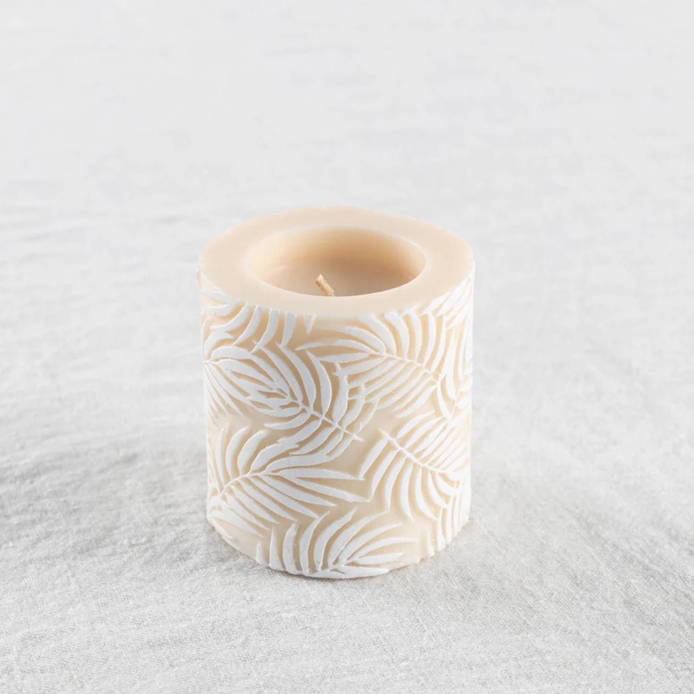 Palm Leaf 3” Recessed Pillar Candle - La Casa by Importante