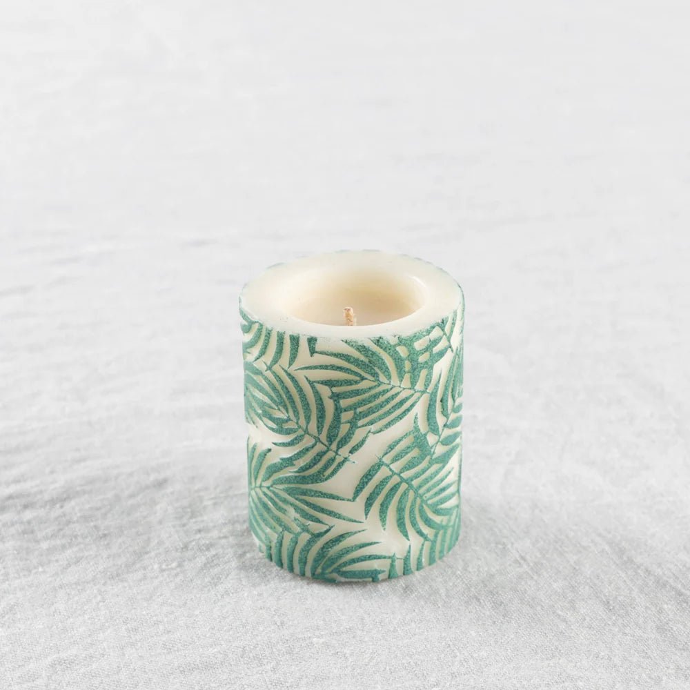 Palm Leaf 3” Recessed Pillar Candle - La Casa by Importante