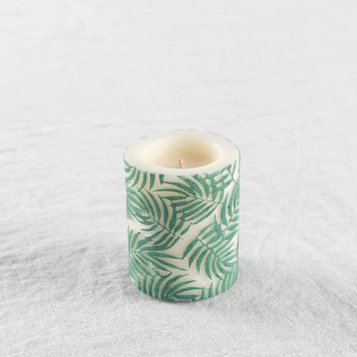 Palm Leaf 3” Recessed Pillar Candle - La Casa by Importante