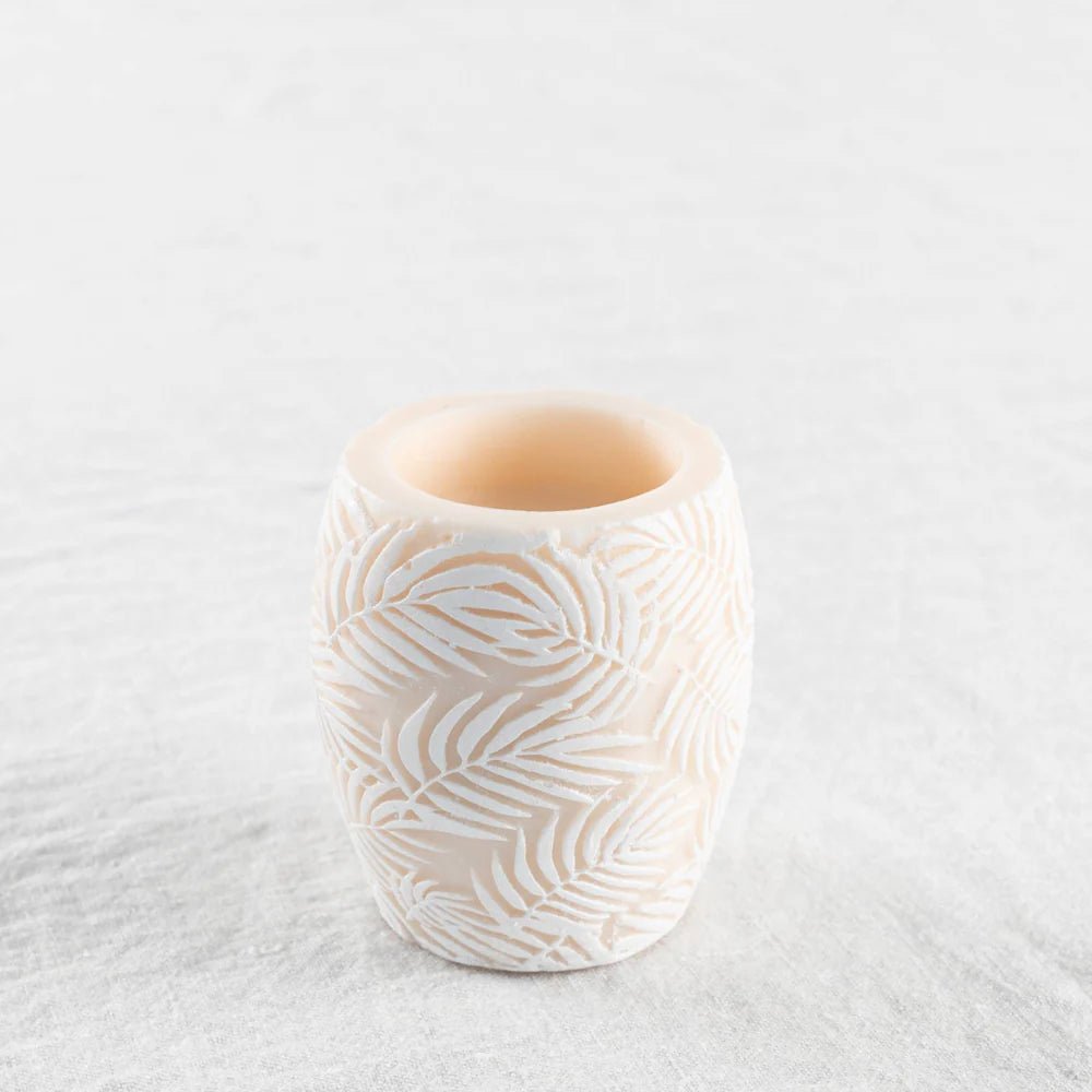 Palm Leaf 4” Hurricane Candle - La Casa by Importante