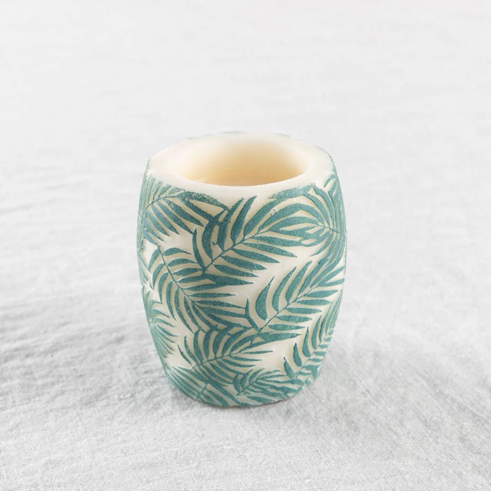 Palm Leaf 4” Hurricane Candle - La Casa by Importante