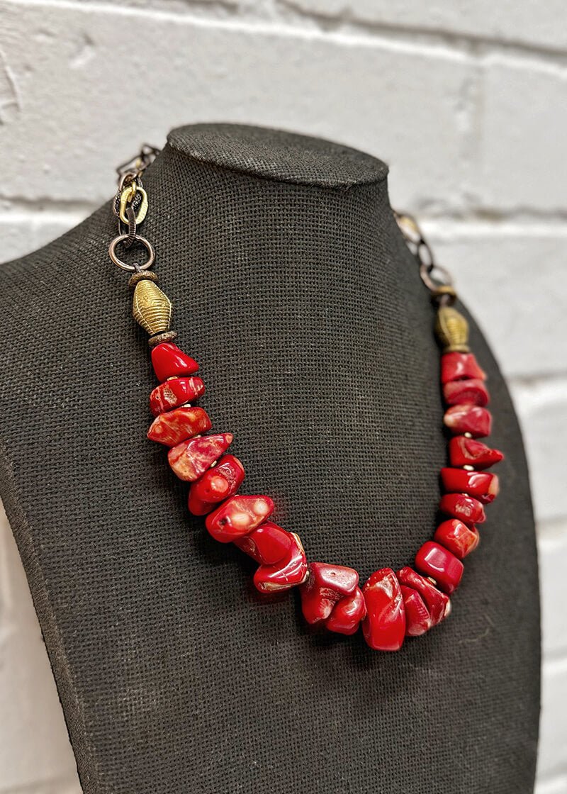 Red bamboo coral Necklace - La Casa by Importante