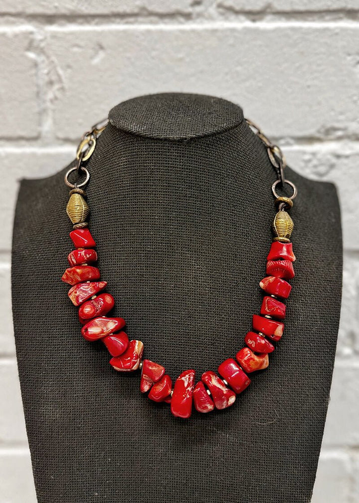 Red bamboo coral Necklace - La Casa by Importante