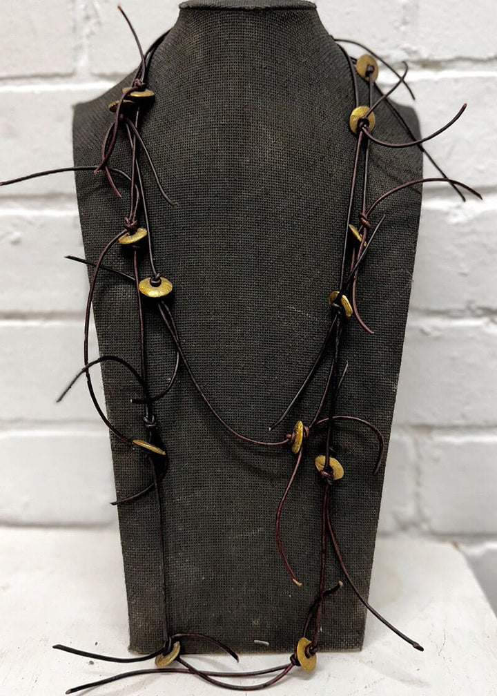 Rustic brown leather Necklace - La Casa by Importante