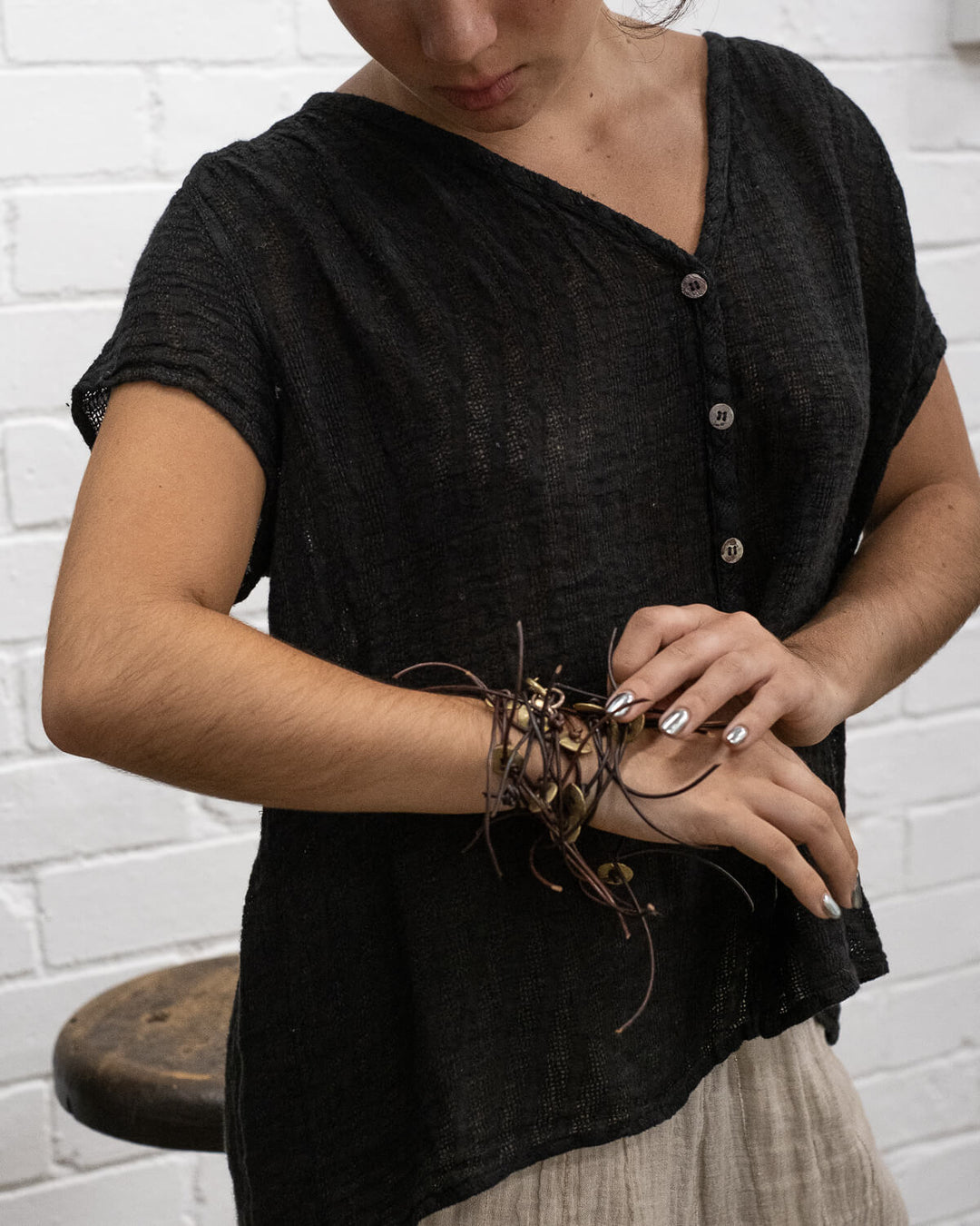 Rustic brown leather Necklace - La Casa by Importante