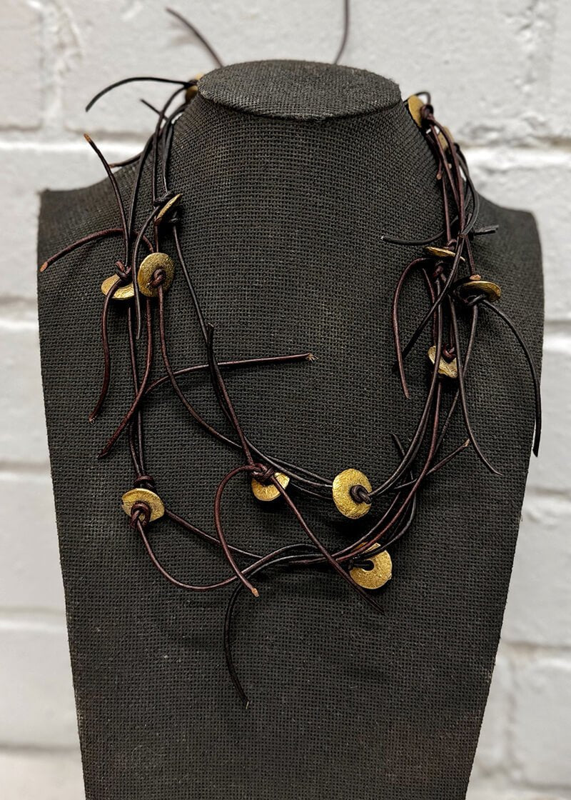 Rustic brown leather Necklace - La Casa by Importante