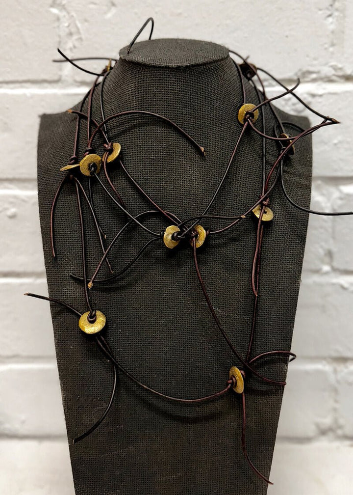 Rustic brown leather Necklace - La Casa by Importante