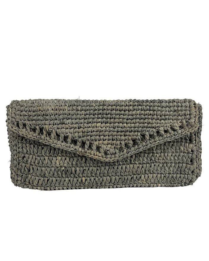 Tongasoa Raffia clutch - Light Grey - La Casa by Importante