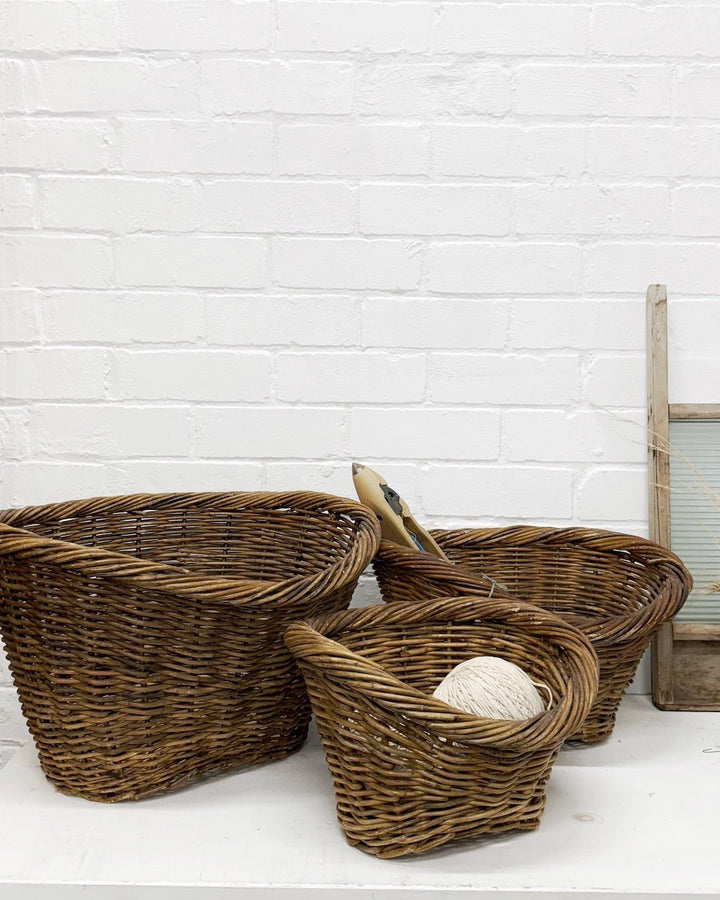 Vintage shaped cane baskets - La Casa by Importante